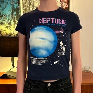 Navy Graphic Tee with Neptune Print